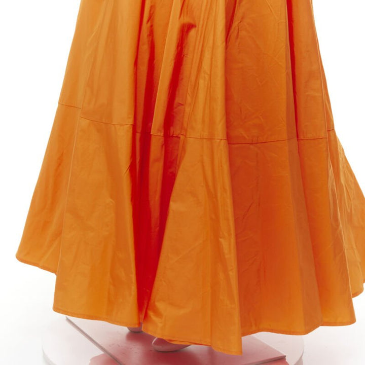 JACQUEMUS Runway orange long tafetta button front maxi dress gown IT34 XS