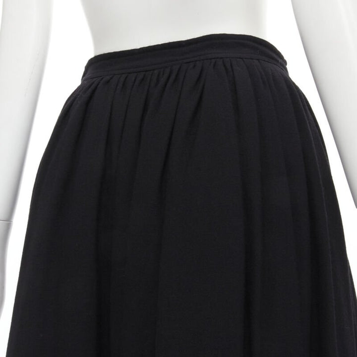 Runway COMME DES GARCONS Vintage 1988 black wool braid red embroidery skirt M