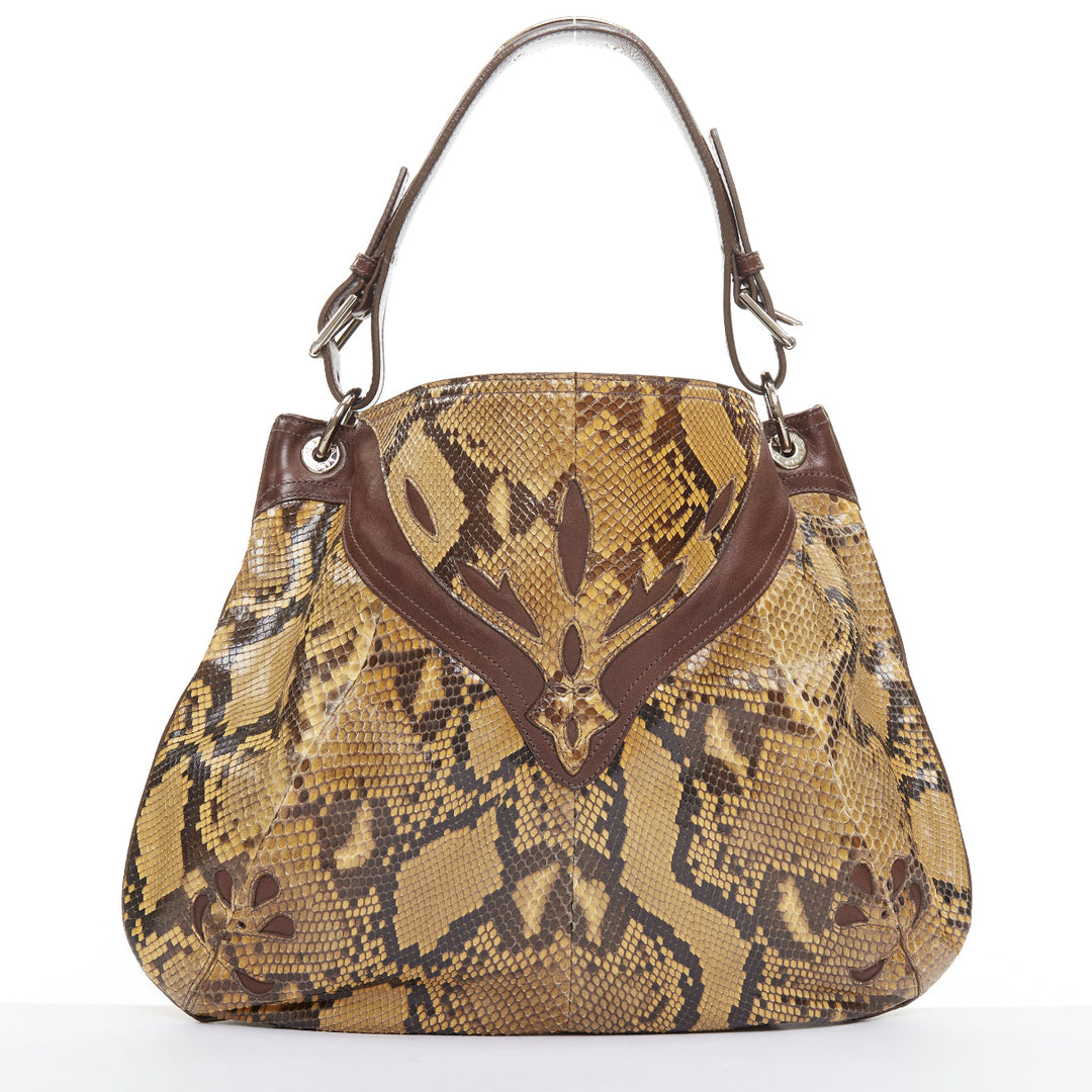 RALPH LAUREN Purple Label Proprietor scaled leather Western Flame hobo bag