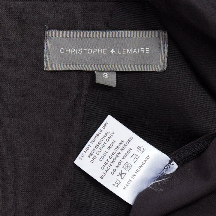 CHRISTOPHE LEMAIRE black virgin wool cotton shawl collar crop blazer Sz3 M