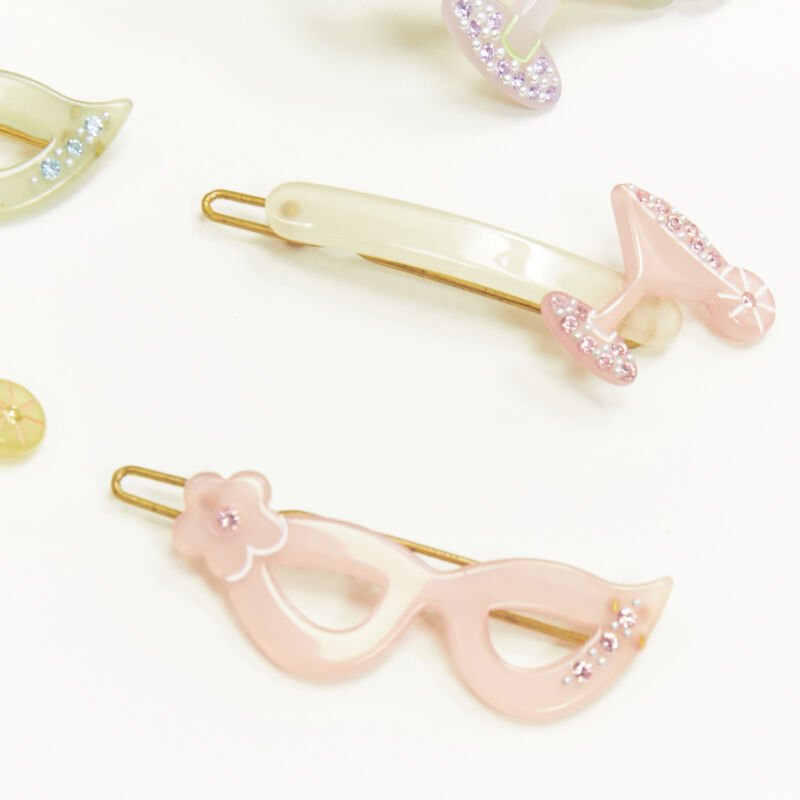 CHIC & MODE Alexandre Zouari LOT OF 5 cateye martini acrylic hair clip
