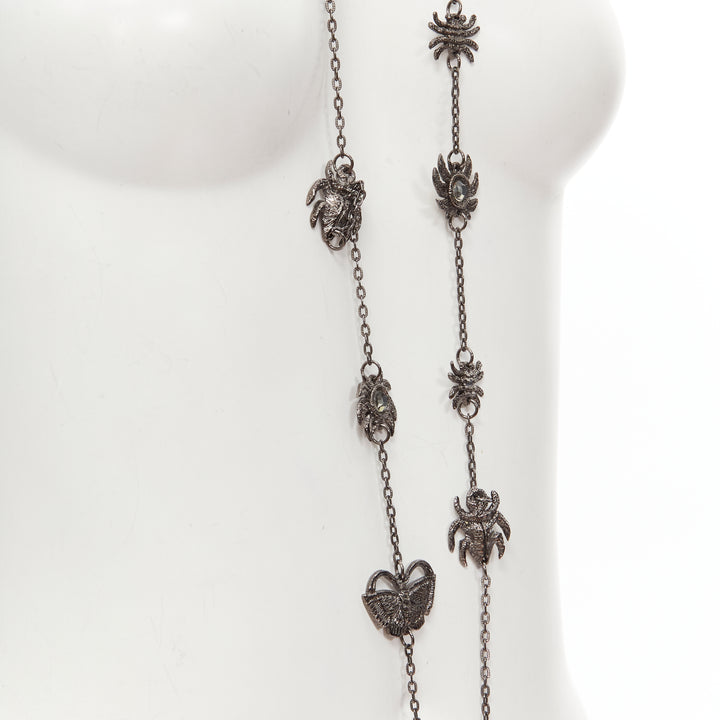 PATCH NYC gunmetal spider bell anchor coin chain charm necklace bracelet