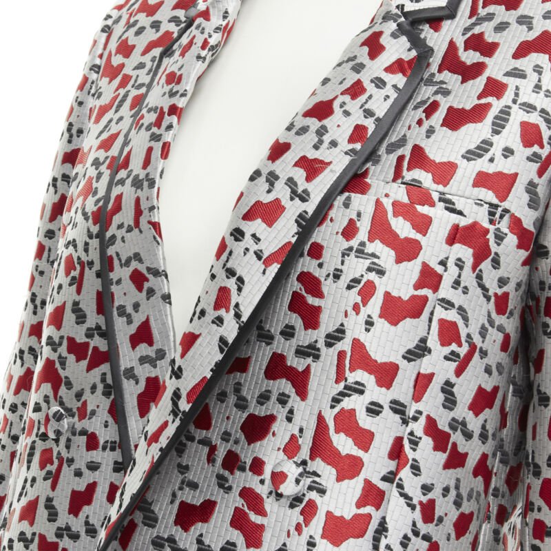 HAIDER ACKERMANN marble blood biais black jacquard blazer jacket FR34 XS