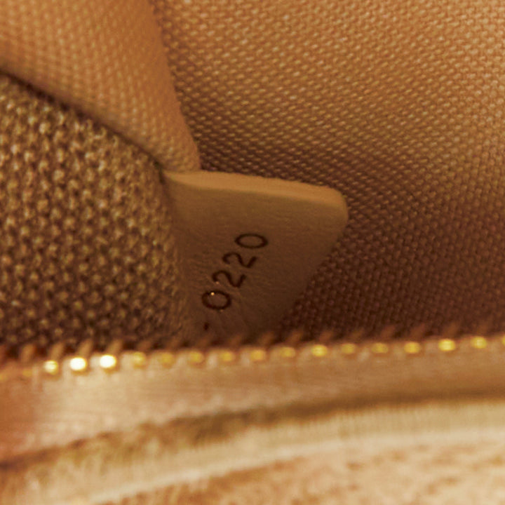 CHRISTIAN DIOR Lady D-Lite Medium Cannage beige canvas CD charm top handle bag