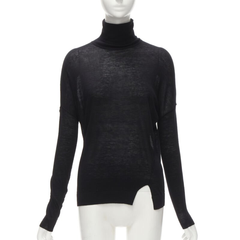 VINCE black viscose classic turtleneck long sleeves sweater XS