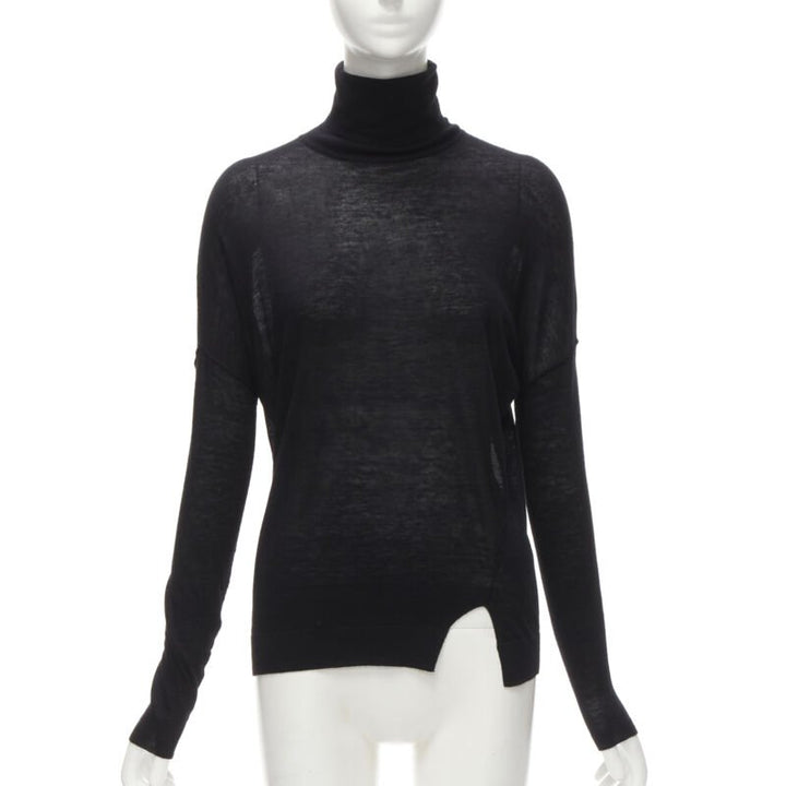 VINCE black viscose classic turtleneck long sleeves sweater XS