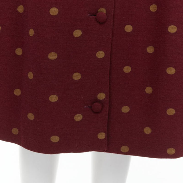 COMME DSE GARCONS 1980's Vintage red polka babydoll skirt down set S