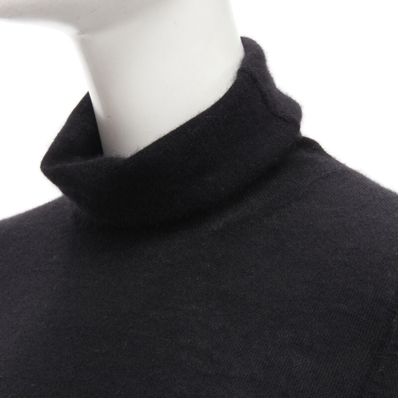 CLUB MONACO 100% Italian cashmere black turtleneck long sleeves sweater S