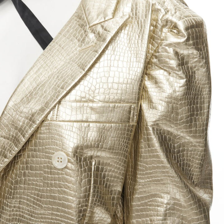 Runway COMME DES GARCONS 2011 gold pleated harness asymmetric open jacket S