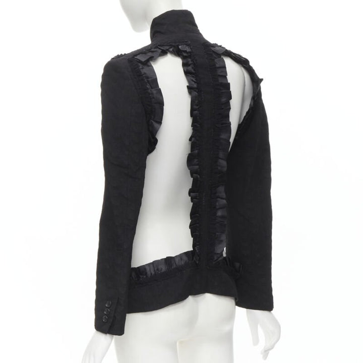COMME DES GARCONS 2008 Runway Bad Taste ruffle cut out deconstructed blazer S