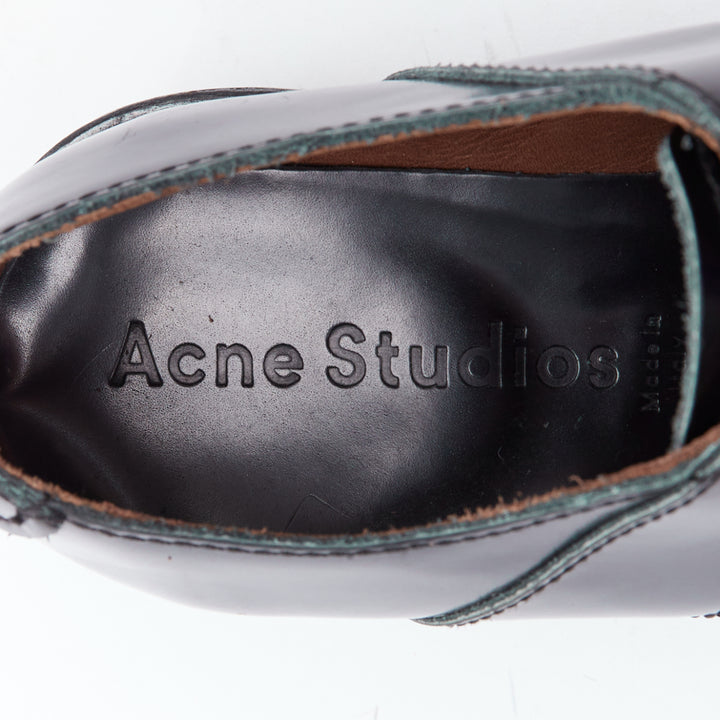 ACNE STUDIOS Lark mint blue midsole lace up minimal block shoes  EU38