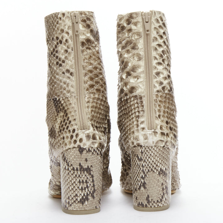 JUNYA WATANABE scaled animal print leather round toe boots M