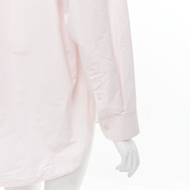 BALENCIAGA 2016 pink button pinched collar oversized shirt FR38 S