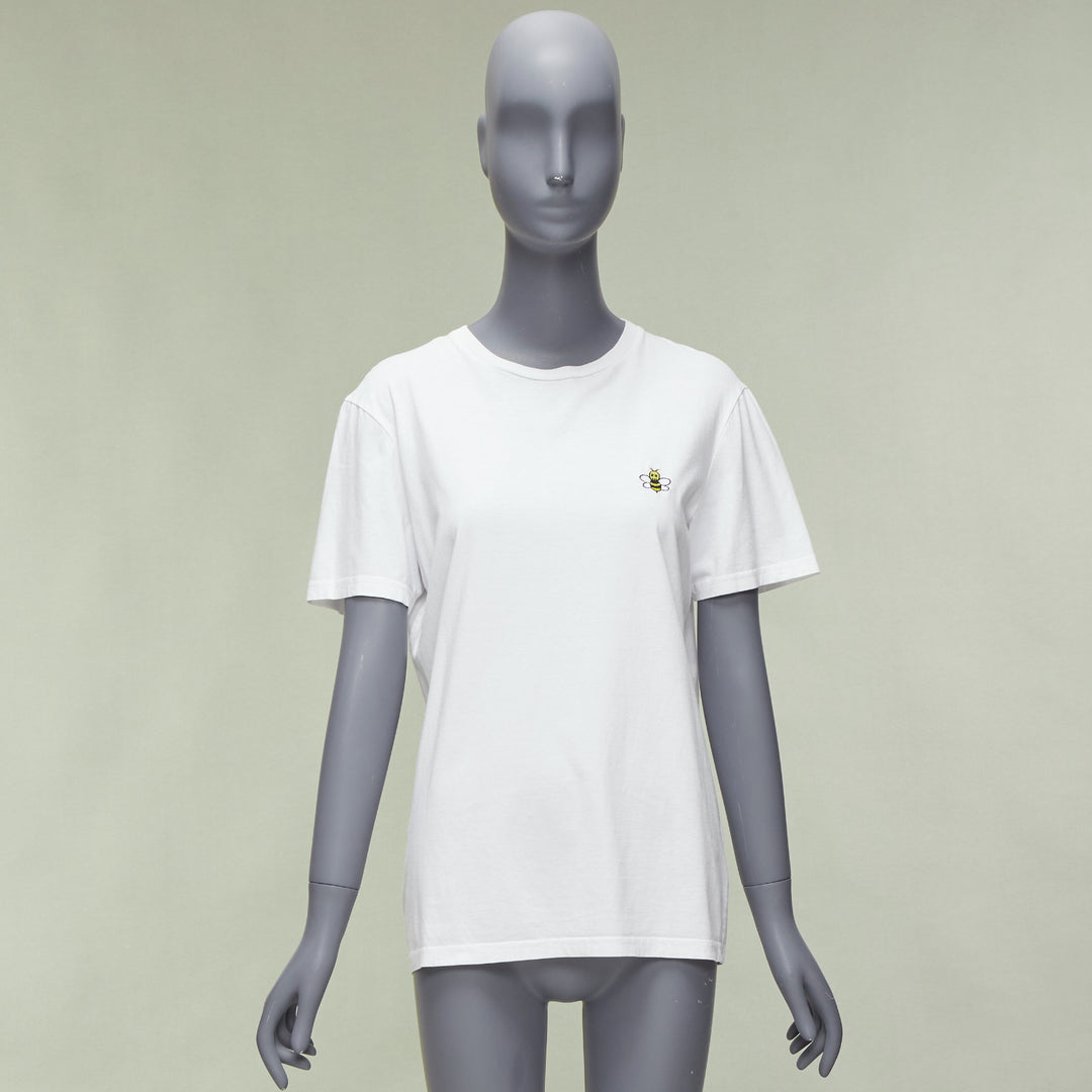 DIOR HOMME Kaws white yellow cross eye logo bee embroidery tshirt XS