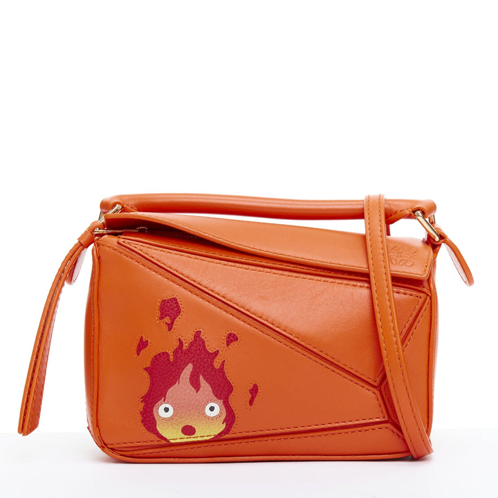LOEWE Howls Moving Castle Puzzle Calcifer orange mini puzzle bag