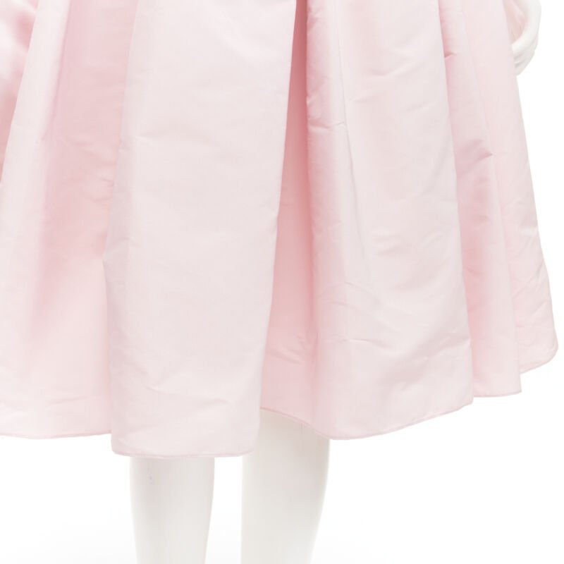 ALEXANDER MCQUEEN faille light pink ballon sleeve technical dress IT38 XS