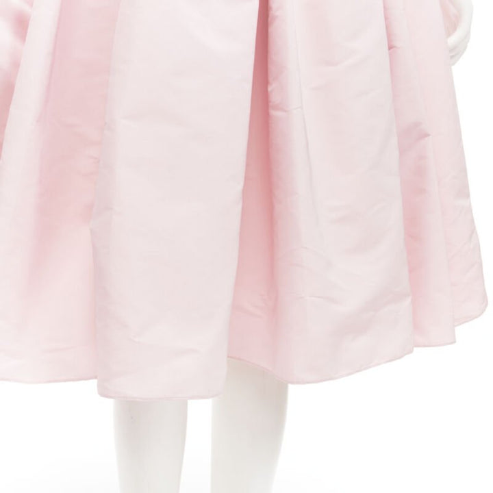 ALEXANDER MCQUEEN faille light pink ballon sleeve technical dress IT38 XS