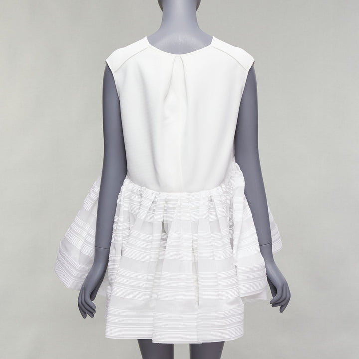 MATICEVSKI 2022 Escapism white stiff tulle trim voluminous peplum top AUS10 M