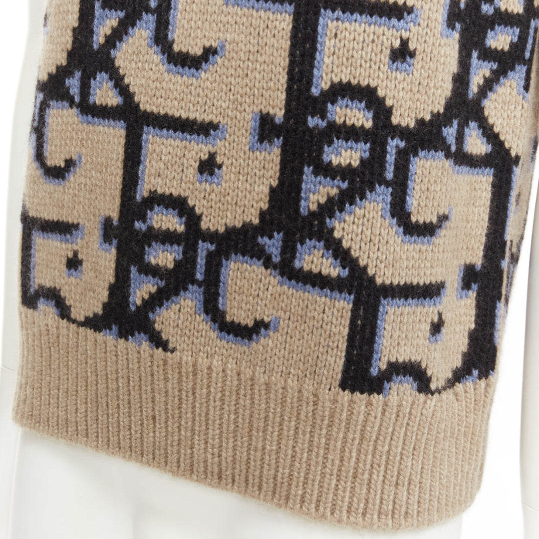 DIOR 2022 Travis Scott Cactus Jack 100% cashmere monogram sweater vest XXS