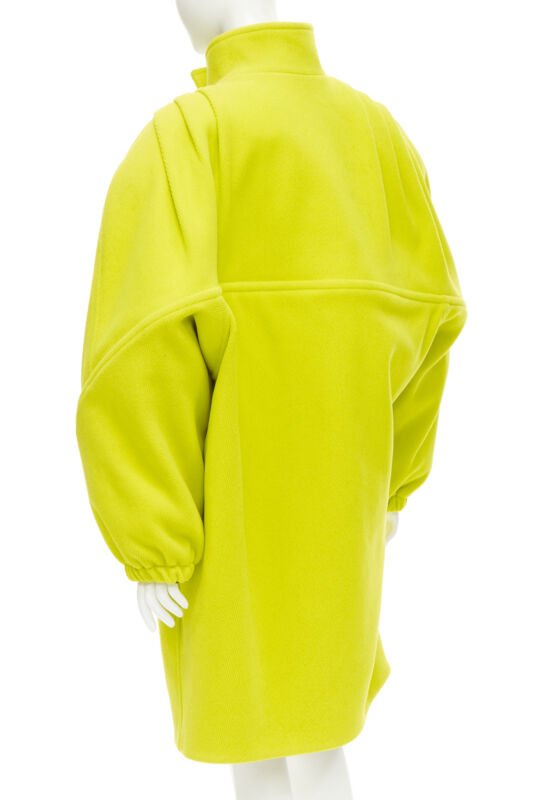 runway BALENCIAGA 2019 Runway yellow wool padded oversized cocoon coat FR34 XS