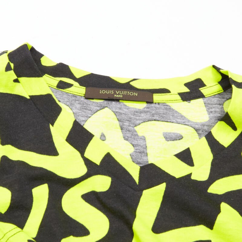 LOUIS VUITTON Stephen Sprouse Iconic Graffiti black neon yellow tshirt