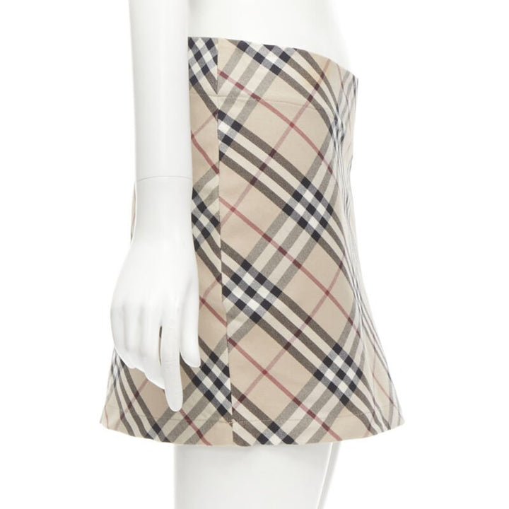 BURBERRY LONDON House Check brown signature mini skirt UK6 US4 S