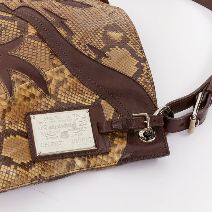 RALPH LAUREN Purple Label Proprietor scaled leather Western Flame hobo bag