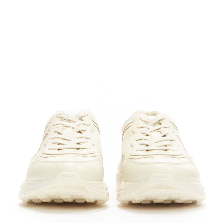 GUCCI Rhyton cream Tiger print leather panelled chunky dad sneakers EU37.5