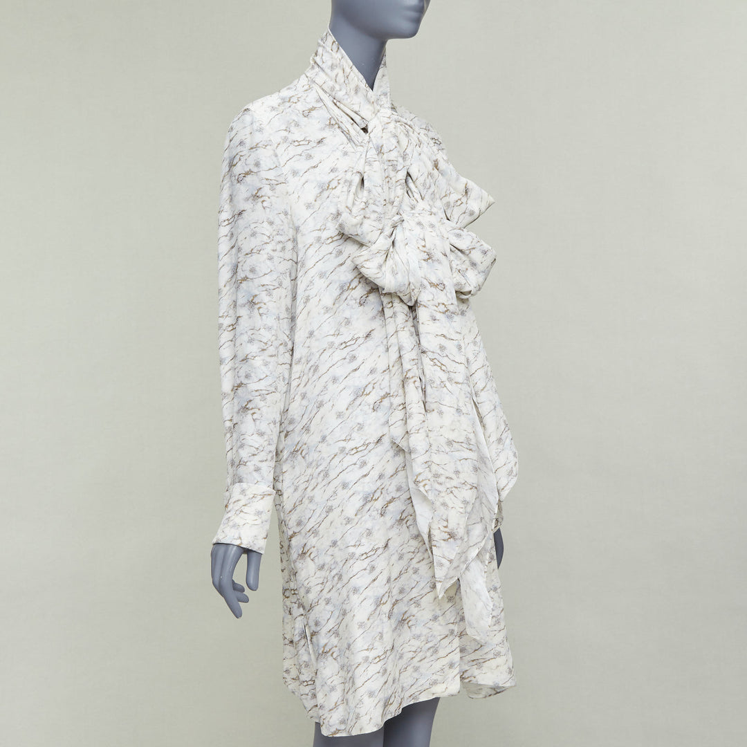 FENDI FF Karligraphy off white monogram marble print midi dress IT42 M