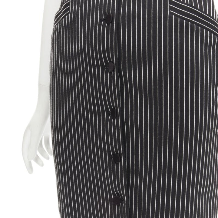DIANE VON FURSTENBERG Gilet Dress black white vertical pinstripes dress US0 XS