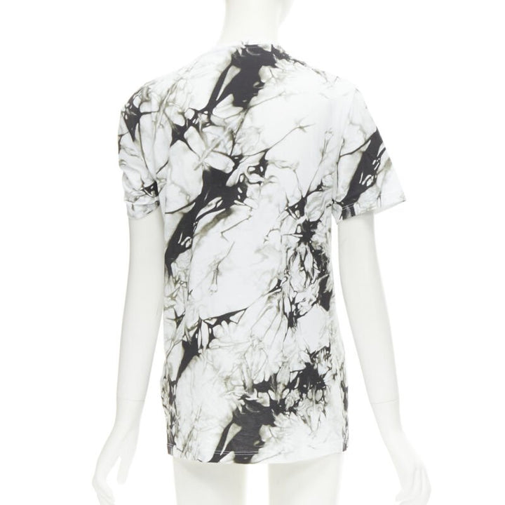VERSACE Medusa gold ring marble black white tie dye tshirt IT38 S