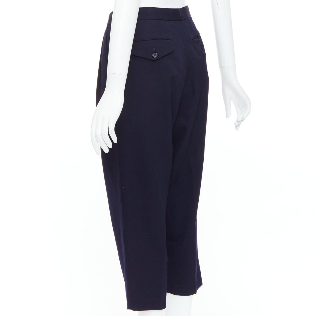 COMME DES GARCONS 2016 navy wool balloon cropped trousers S