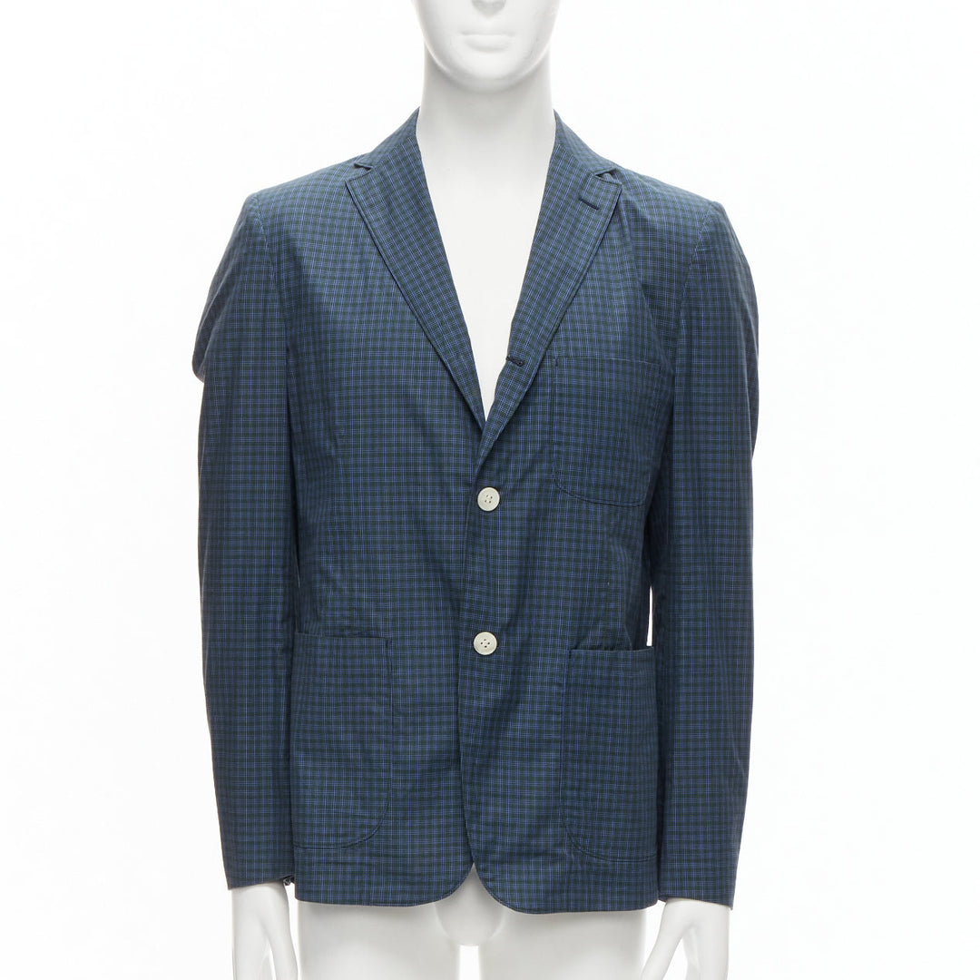 JUNYA WATANABE MAN blue green checked contrast lining casual blazer jacket M