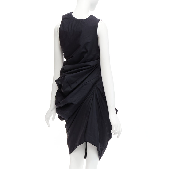 runway COMME DES GARCONS 1997 Lumps Bumps black circle cut asymmetric dress S