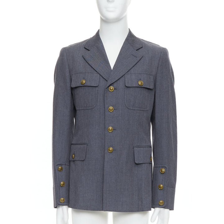 COMME DES GARCONS Homme Plus 2014 grey pink contrast back military jacket M