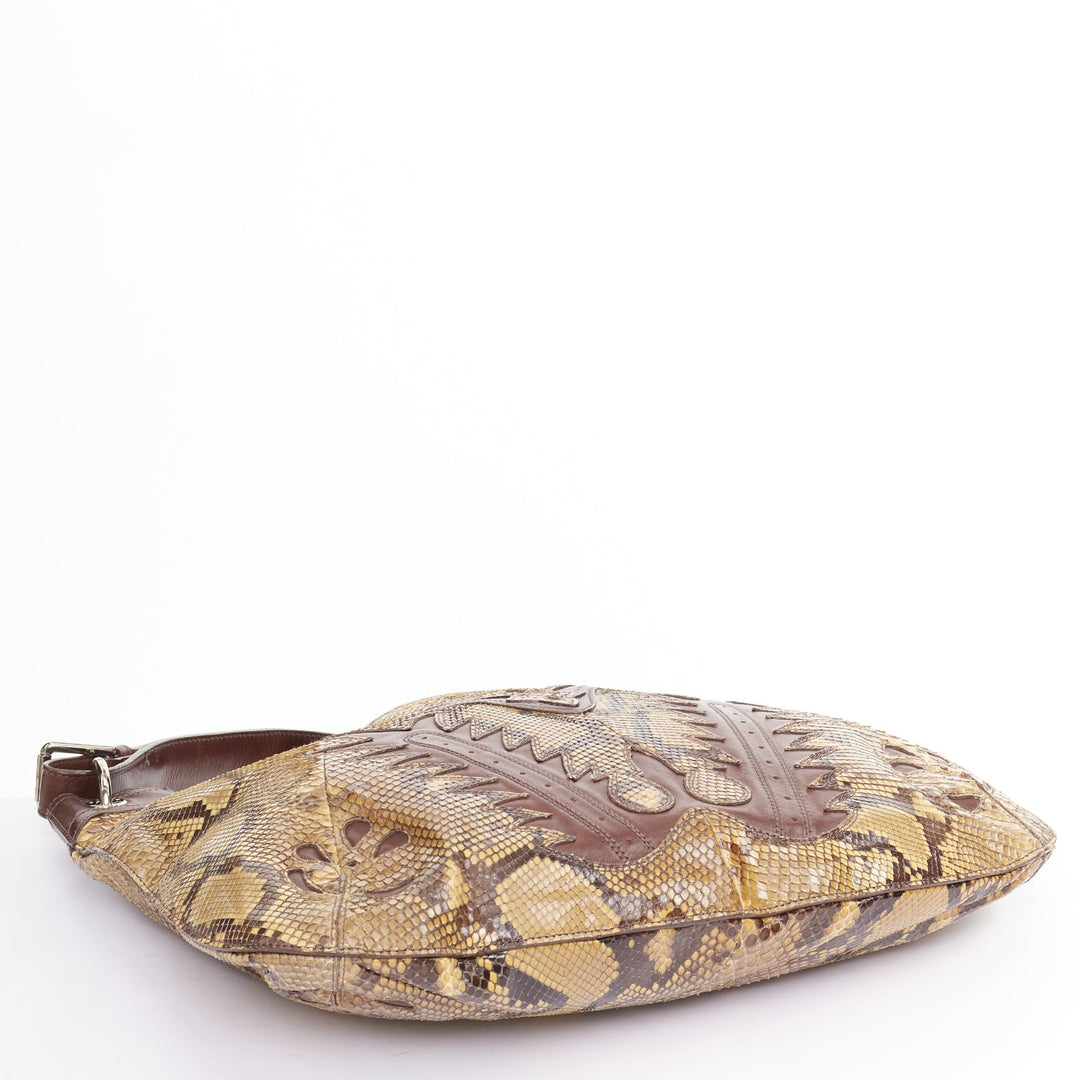 RALPH LAUREN Purple Label Proprietor scaled leather Western Flame hobo bag