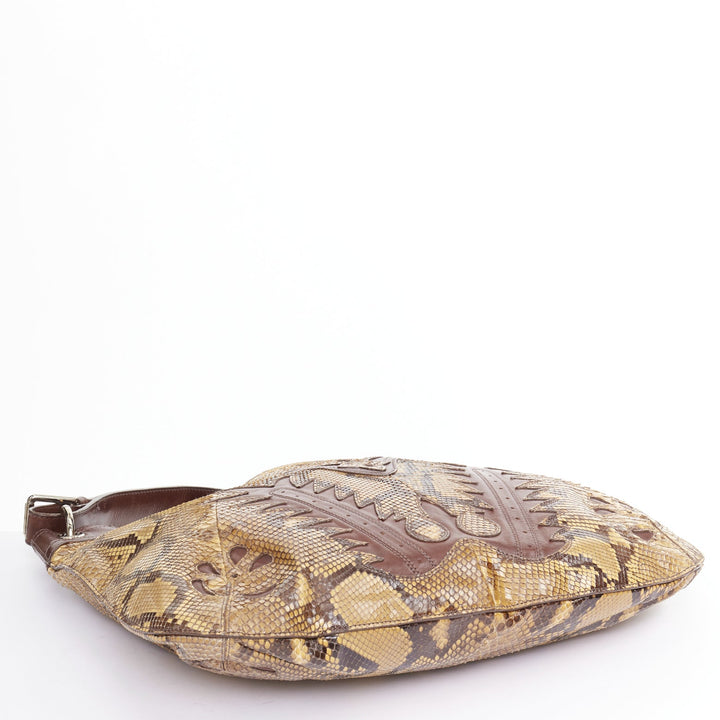 RALPH LAUREN Purple Label Proprietor scaled leather Western Flame hobo bag