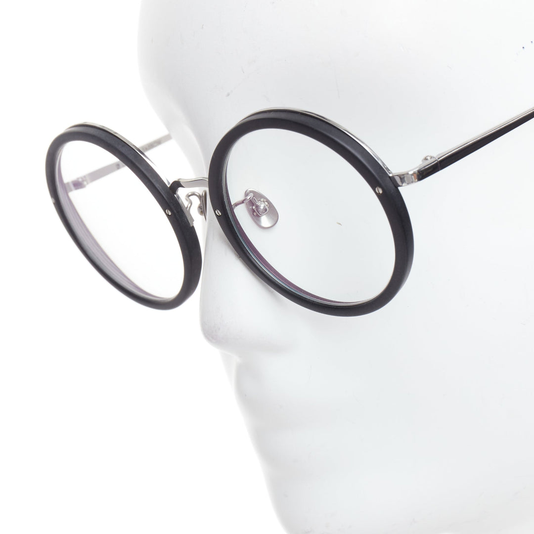 LINDA FARROW LFL239/21 black matte acetate round optical glasses