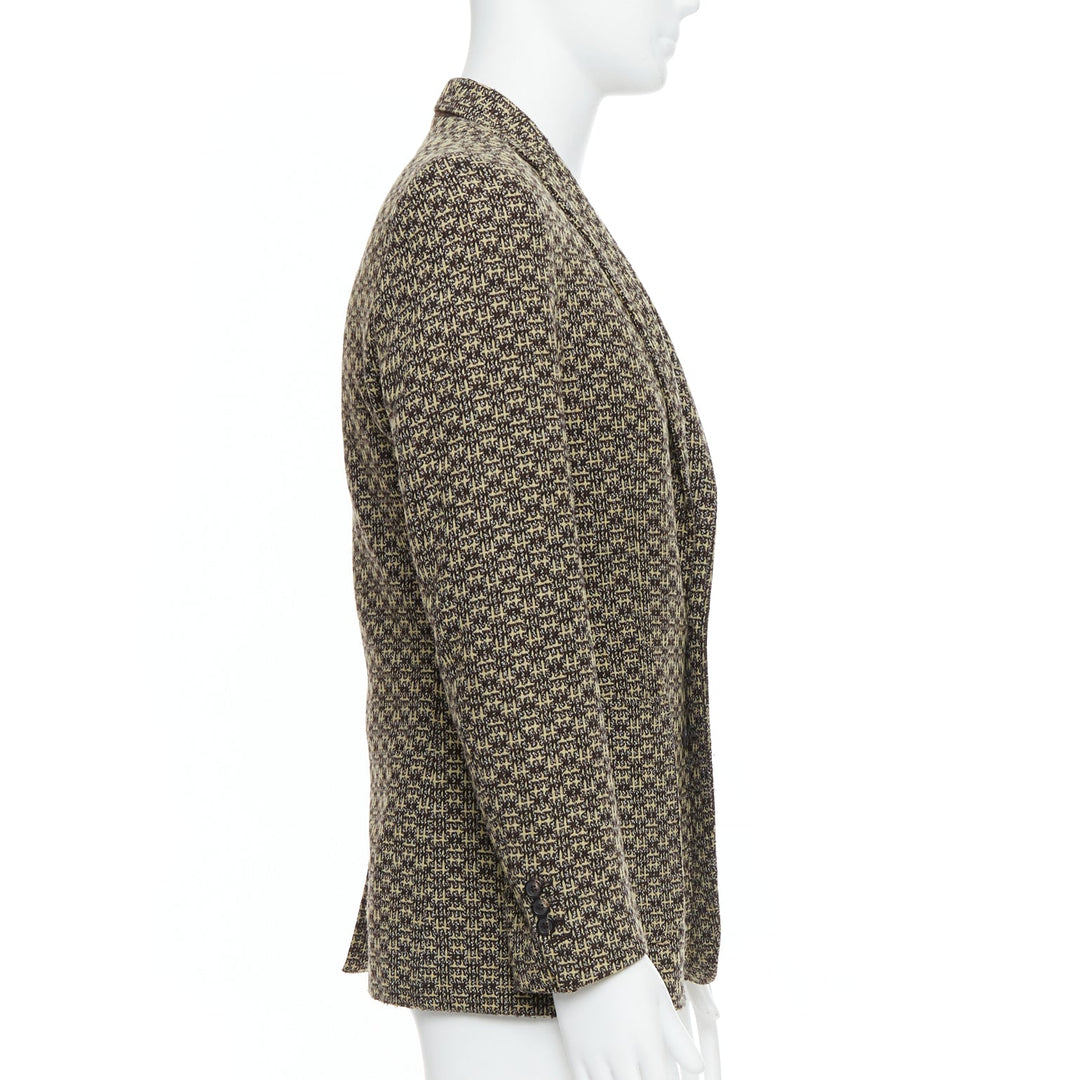 MAISON MARGIELA brown wool tweed 3 pocket blazer jacket IT48 M