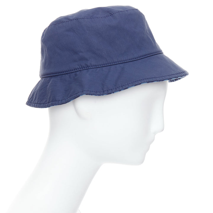 CHRISTIAN DIOR KIDS navy cotton monogram lined bucket hat T3