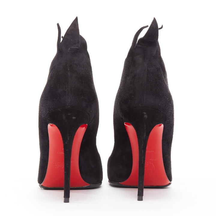CHRISTIAN LOUBOUTIN Victorina Flame black suede stiletto pigalle pump EU37