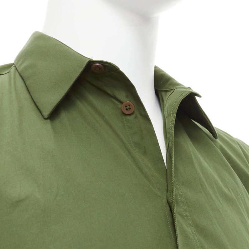 Runway GIVENCHY Tisci 2012 green cotton Birds of Paradise patch sleeve shirt S