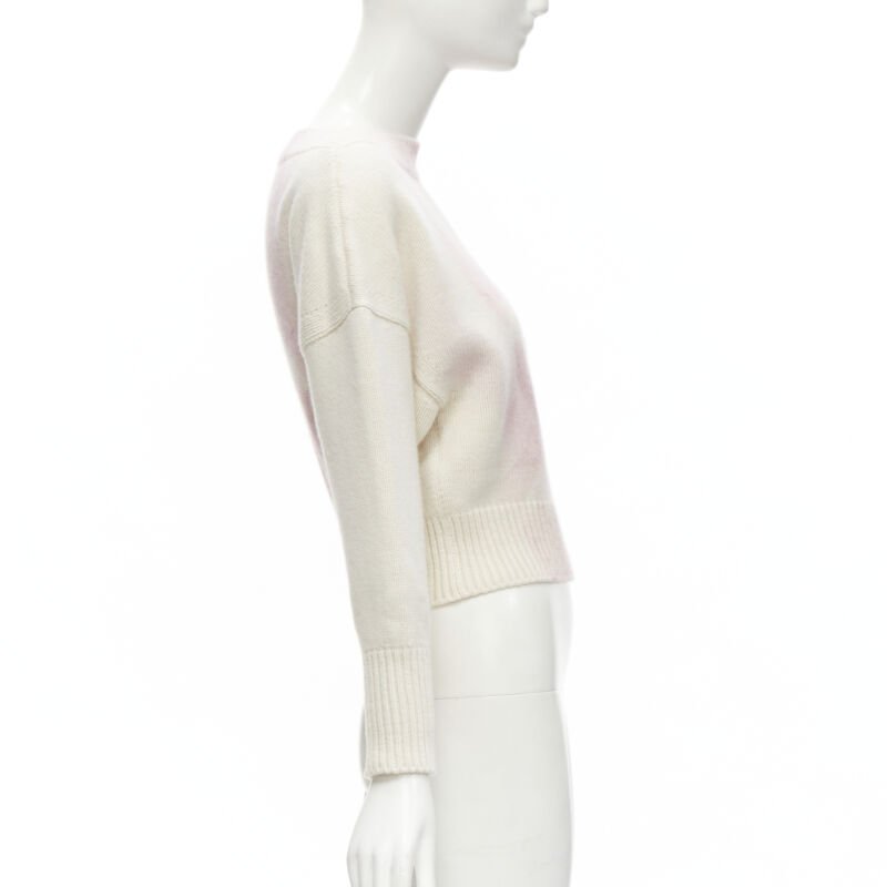 ALEXANDER MCQUEEN 2021 Anemone wool cashmere floral print cropped sweater XXS