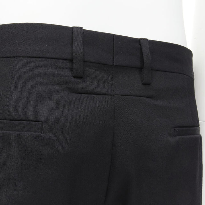 GIVENCHY 100% wool black straight leg trousers pants EU48 M