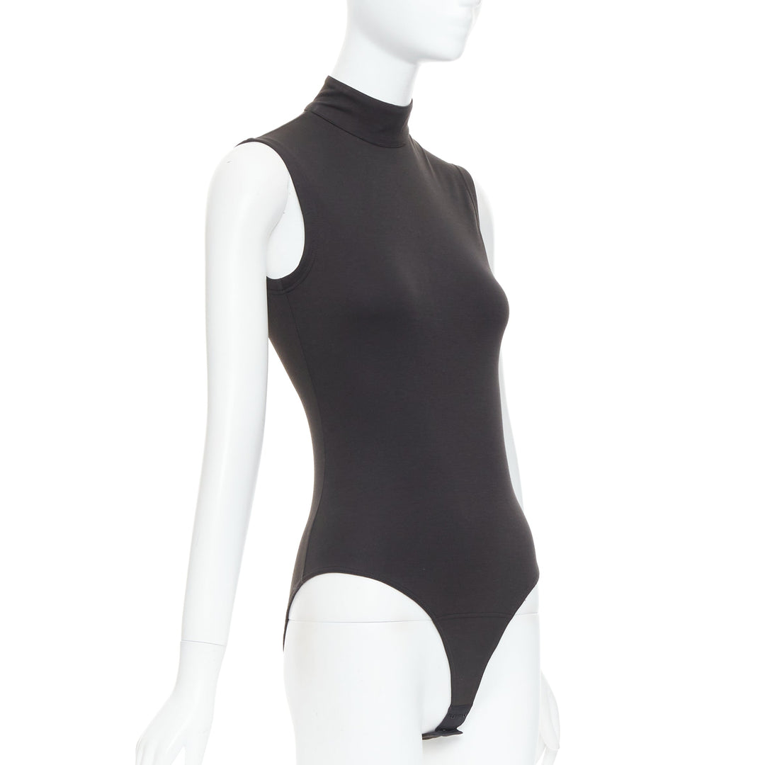 ISTANTE 1995 Gianni Versace black cotton hi neck bodysuit IT38 XS