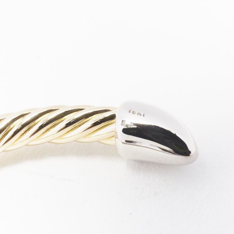 vintage BVLGARI JEWELLERY 18k yellow gold white gold stud twist bangle cuff