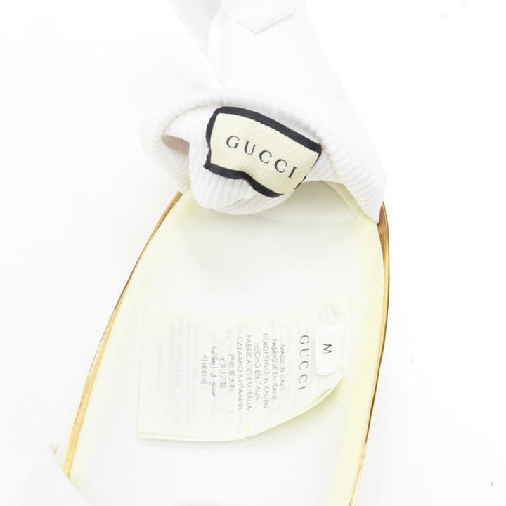 rare GUCCI Alessandro Michele 2019 Runway GG logo gold padded shin guards socks