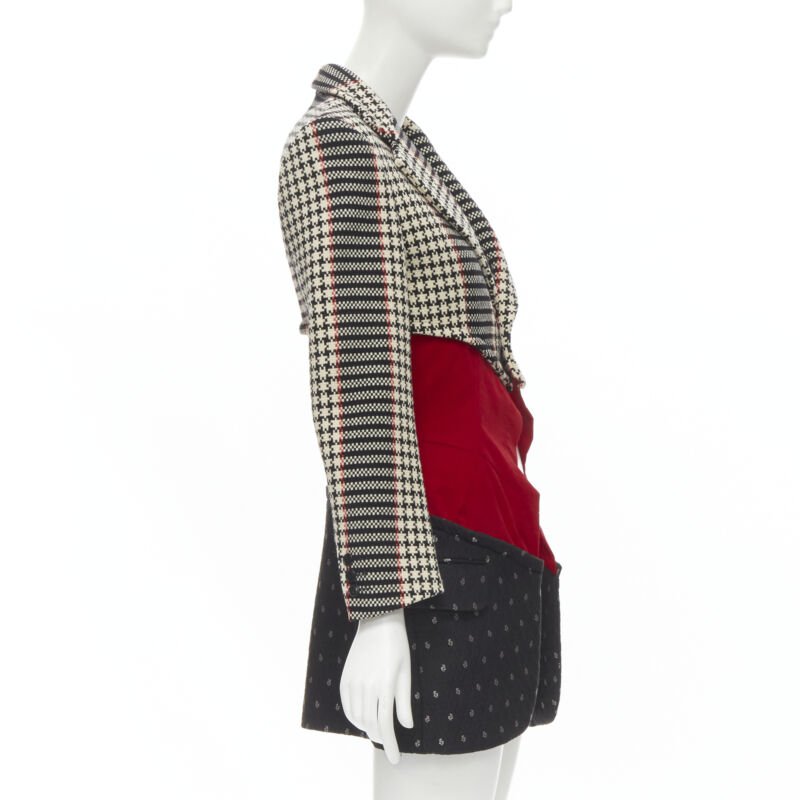 vintage Runway COMME DES GARCONS tweed velvet jacquard deconstructed blazer S