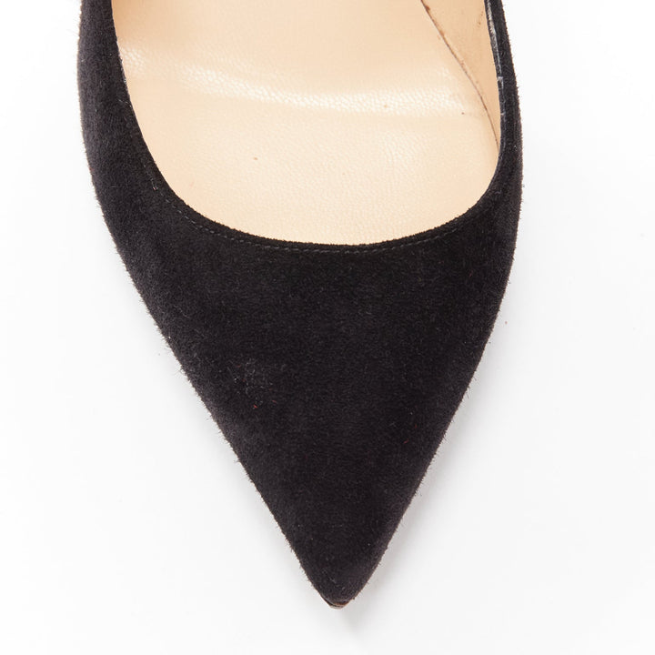 CHRISTIAN LOUBOUTIN Victorina Flame black suede stiletto pigalle pump EU37