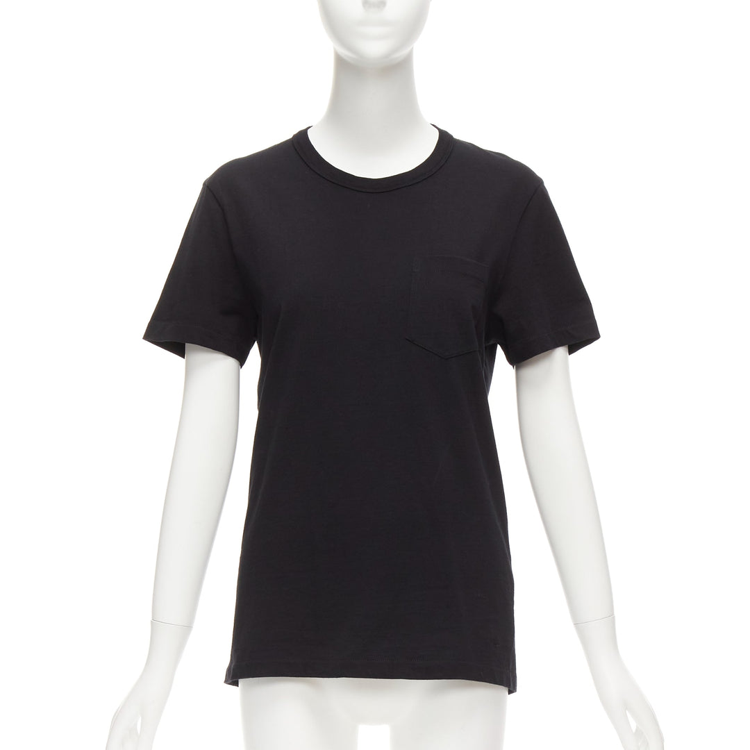 TOM FORD black TF logo embroidered pocketed round neck tshirt IT46 XL